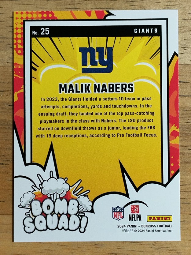 2024 Donruss Bomb Squad #25 Malik Nabers