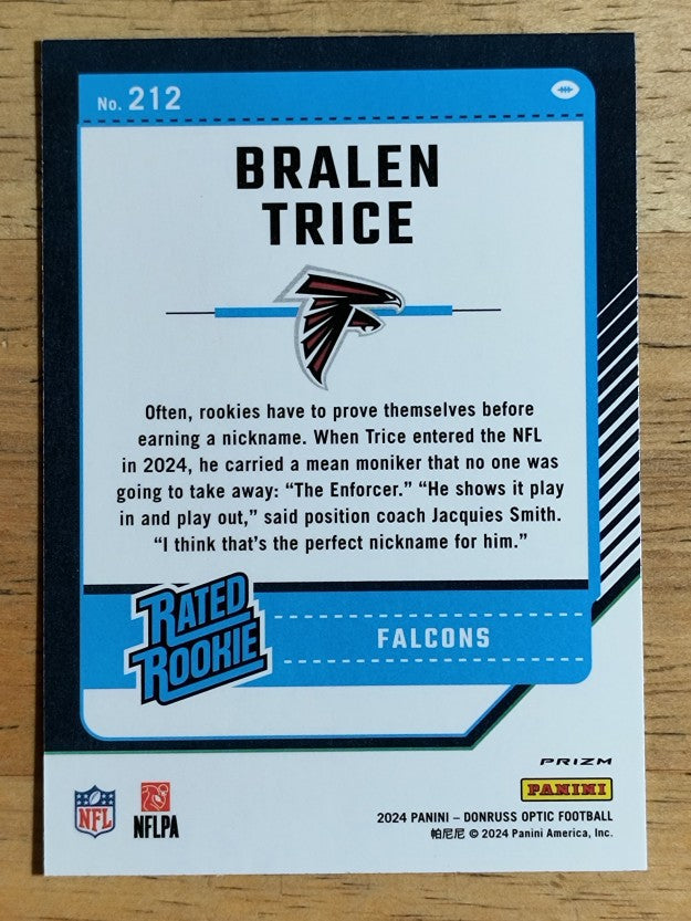 2024 Donruss Optic Holo #212 Bralen Trice RR