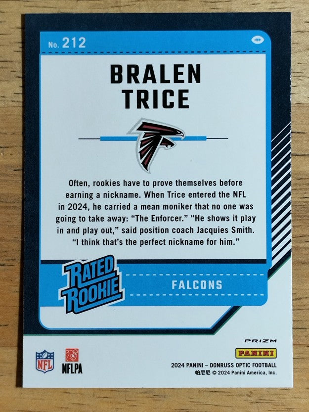 2024 Donruss Optic Holo #212 Bralen Trice RR