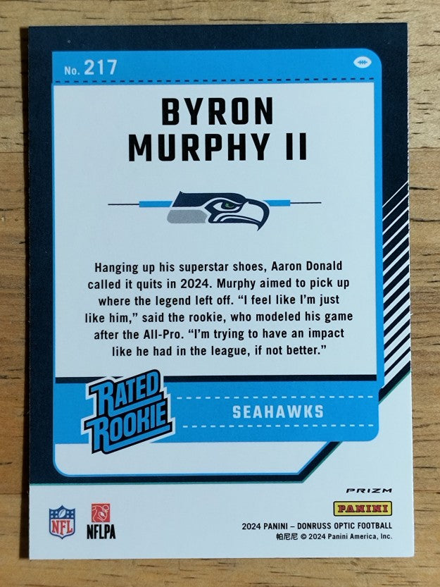 2024 Donruss Optic Holo #217 Byron Murphy II RR