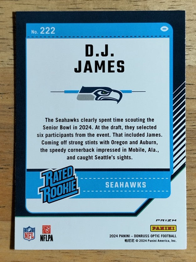 2024 Donruss Optic Holo #222 D.J. James RR