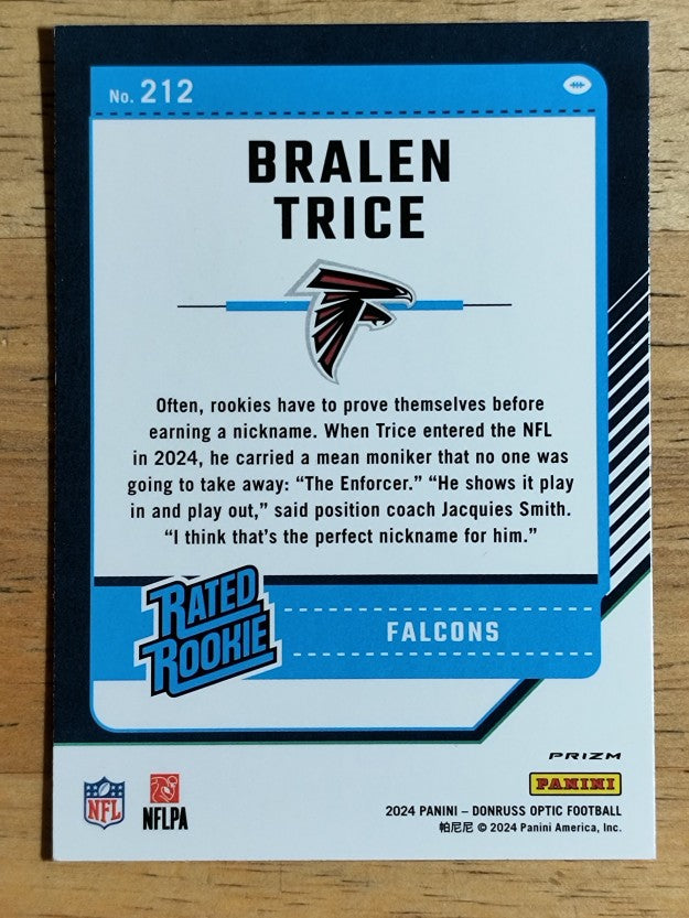 2024 Donruss Optic Pink #212 Bralen Trice RR