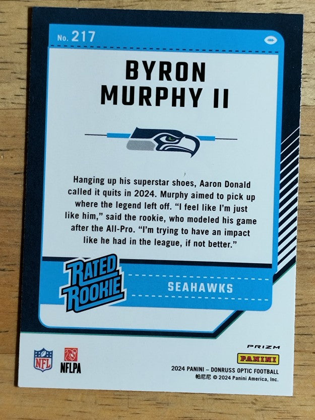 2024 Donruss Optic Pink #217 Byron Murphy II RR