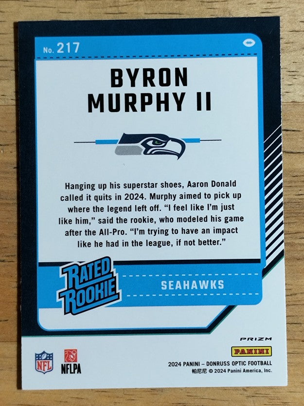 2024 Donruss Optic Pink #217 Byron Murphy II RR (NM)