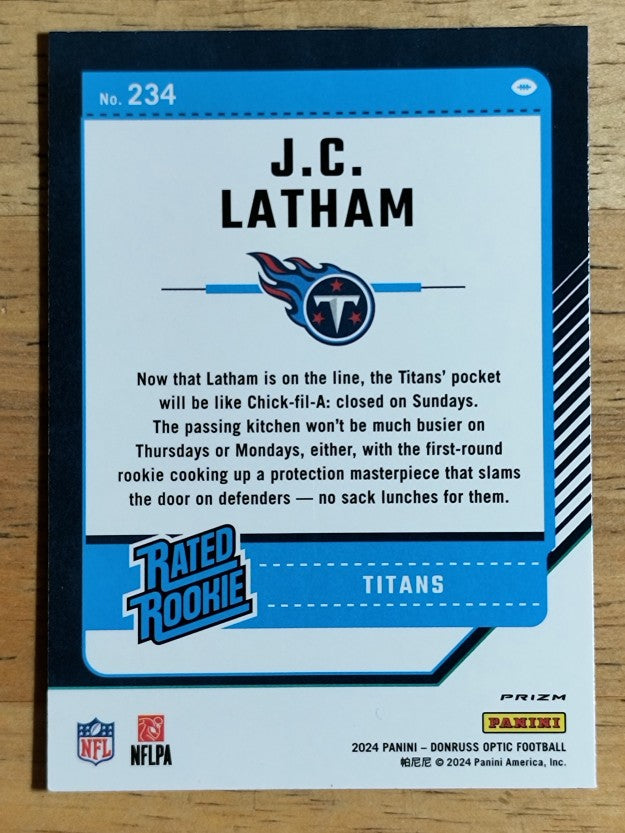 2024 Donruss Optic Pink #234 JC Latham RR