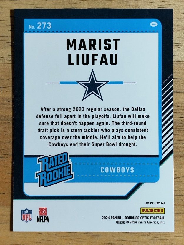 2024 Donruss Optic Pink #273 Marist Liufau RR