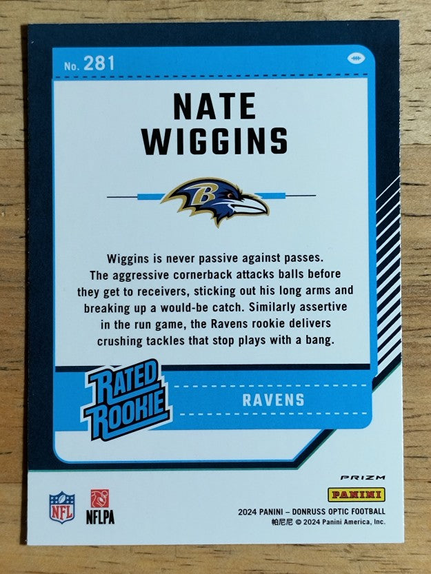 2024 Donruss Optic Pink #281 Nate Wiggins RR