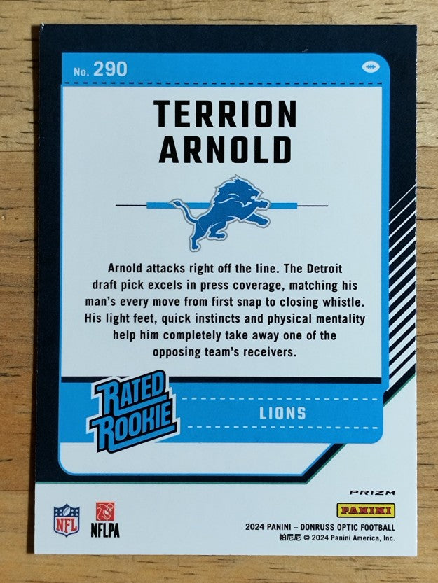 2024 Donruss Optic Pink #290 Terrion Arnold RR
