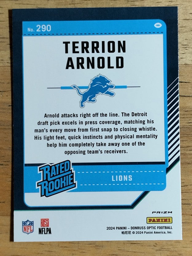 2024 Donruss Optic Pink #290 Terrion Arnold RR
