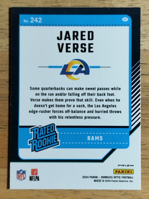 2024 Donruss Optic Purple Shock #242 Jared Verse RR