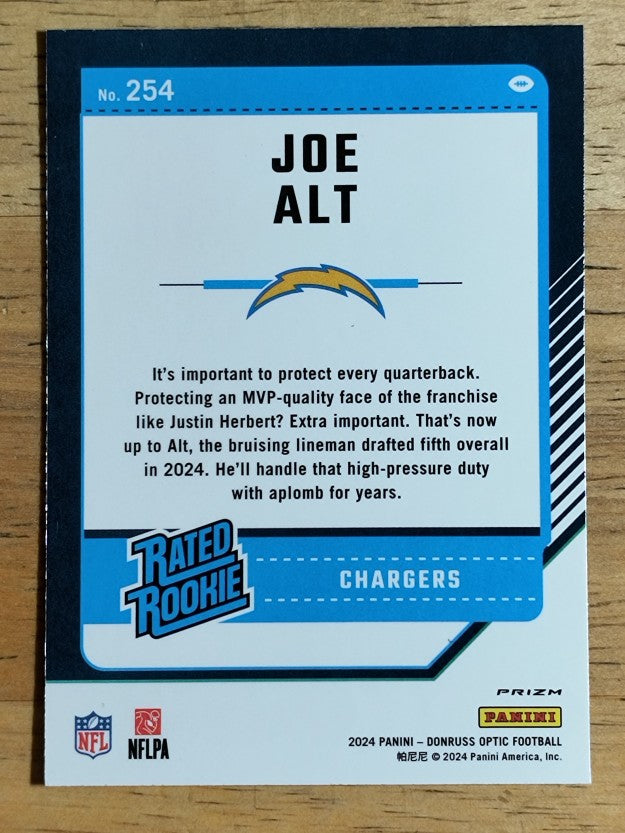 2024 Donruss Optic Purple Shock #254 Joe Alt RR