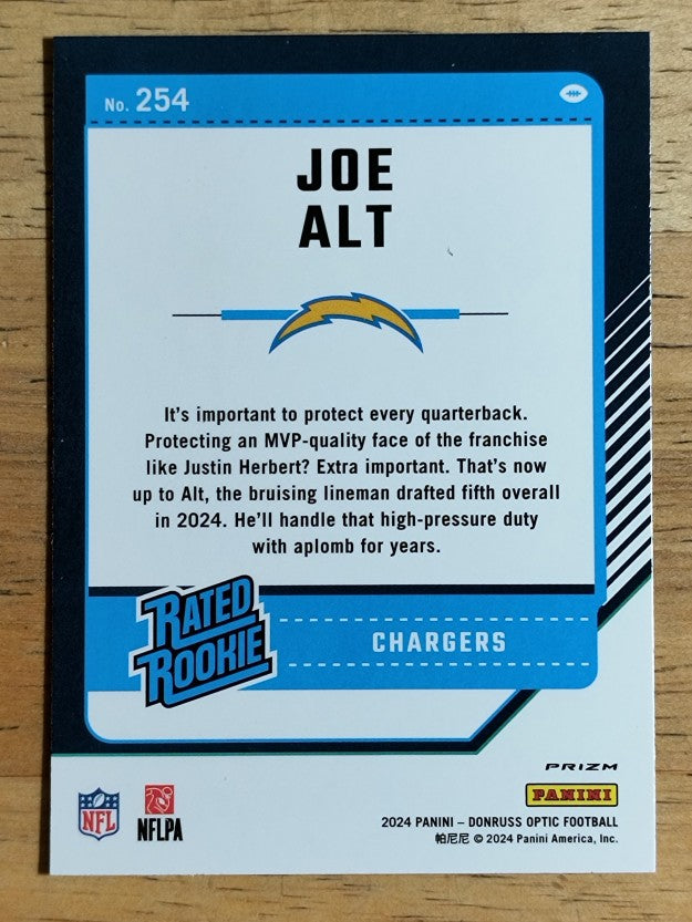 2024 Donruss Optic Purple Shock #254 Joe Alt RR
