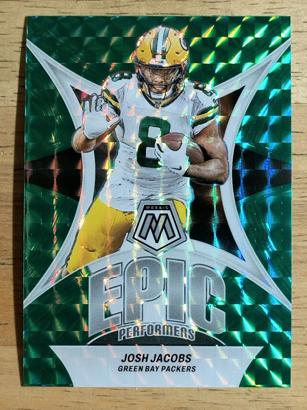 2024 Panini Mosaic Epic Performers Mosaic Green #13 Josh Jacobs