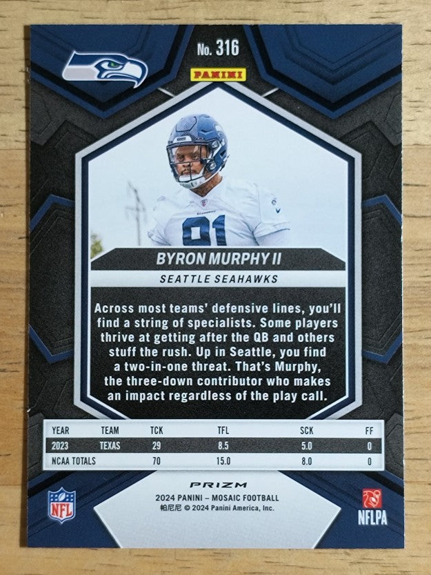2024 Panini Mosaic Mosaic Green #316 Byron Murphy II