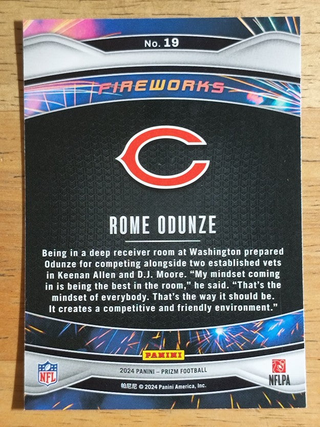2024 Panini Prizm Fireworks #19 Rome Odunze