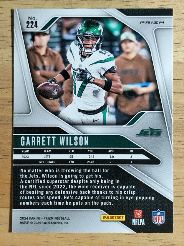 2024 Panini Prizm Prizms Neon Green Pulsar #224 Garrett Wilson (NM)