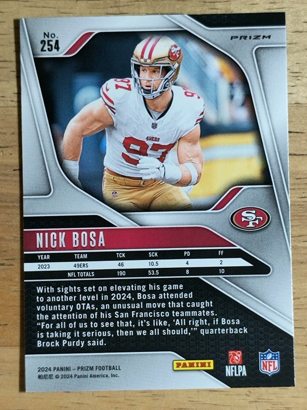 2024 Panini Prizm Prizms Neon Green Pulsar #254 Nick Bosa