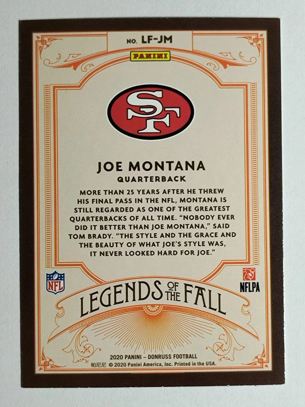 2020 Donruss Legends of the Fall #2 Joe Montana