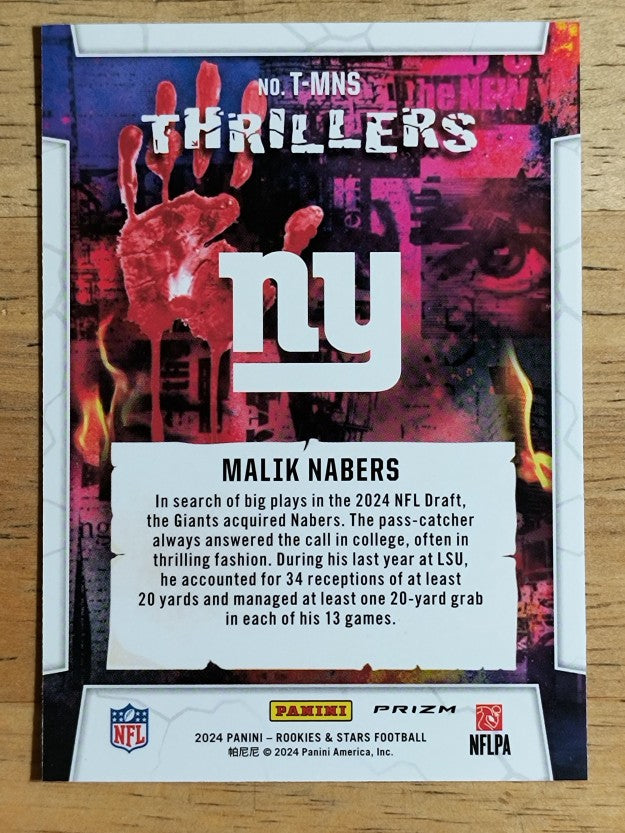 2024 Rookies and Stars Thrillers Silver #30 Malik Nabers
