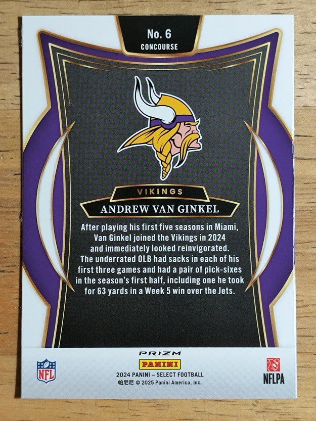 2024 Select Prizm Black and Green Shock #6 Andrew Van Ginkel