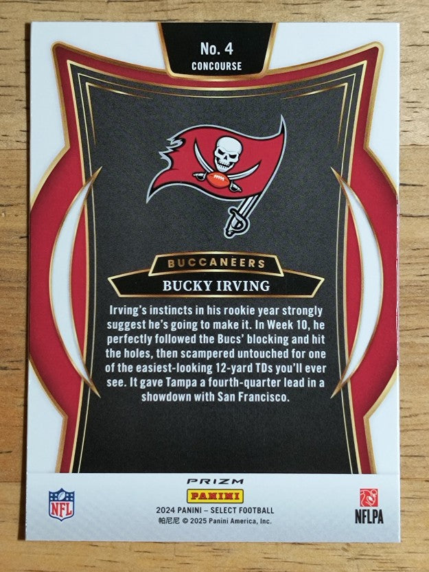 2024 Select Prizm Black and Red Shock #4 Bucky Irving