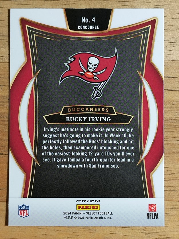 2024 Select Prizm Black and Red Shock #4 Bucky Irving