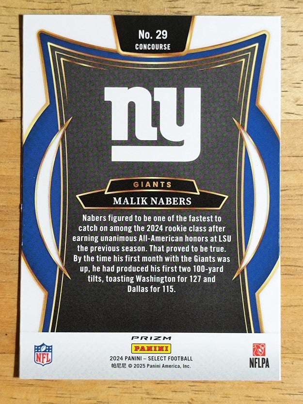 2024 Select Prizm Black and Red Shock #29 Malik Nabers