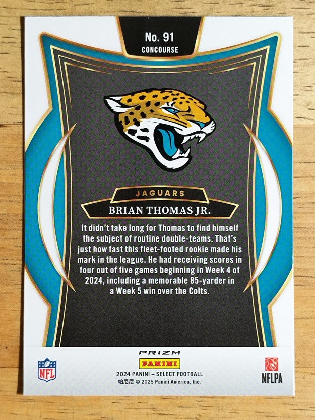2024 Select Prizm Black and Red Shock #91 Brian Thomas Jr.