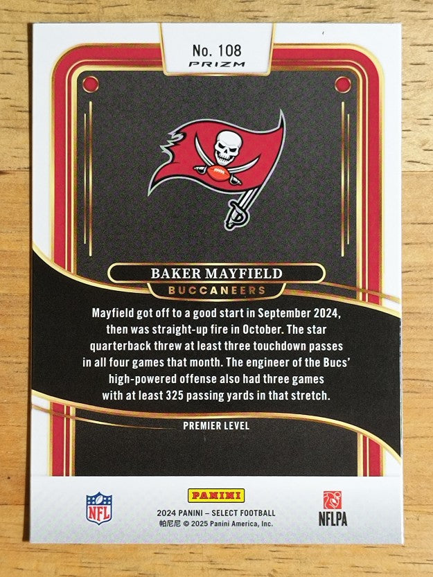 2024 Select Prizm Black and Red Shock #108 Baker Mayfield