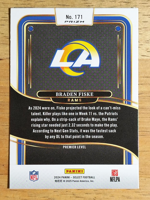 2024 Select Prizm Green and Red Shock #171 Braden Fiske