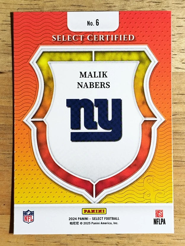 2024 Select Select Certified Rookies #6 Malik Nabers