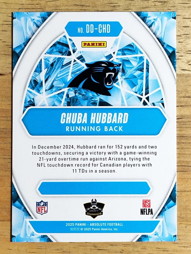 2025 Absolute Draft Diamonds #4 Chuba Hubbard