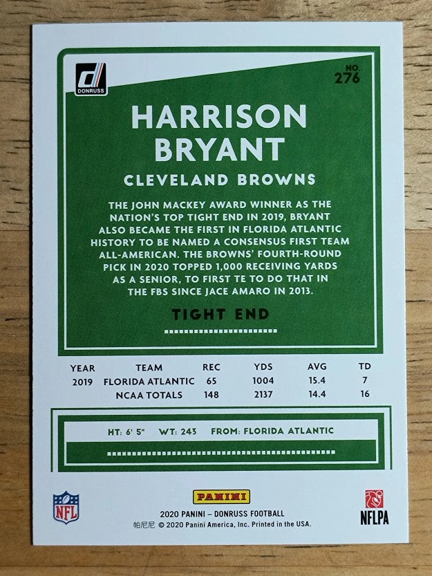 2020 Donruss #276 Harrison Bryant RC