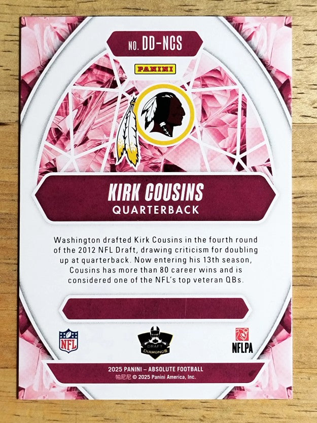 2025 Absolute Draft Diamonds #19 Kirk Cousins