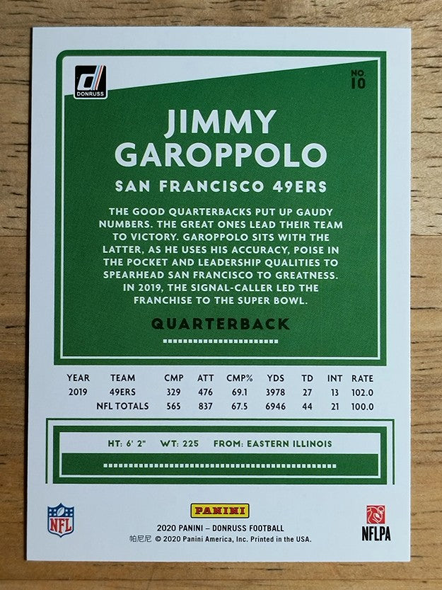 2020 Donruss #10 Jimmy Garoppolo