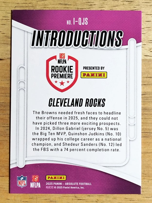 2025 Absolute Introductions #8 Q.Judkins/D.Gabriel/S.Sanders/Cleveland Rocks