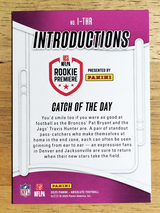 2025 Absolute Introductions #9 Travis Hunter/Pat Bryant/Catch of the Day