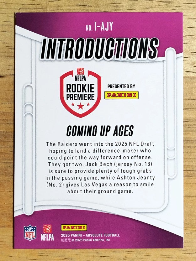 2025 Absolute Introductions #10 Ashton Jeanty/Jack Bech/Coming Up Aces