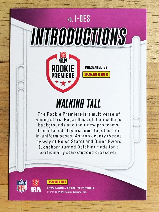 2025 Absolute Introductions #14 Quinn Ewers/Ashton Jeanty/Walking Tall