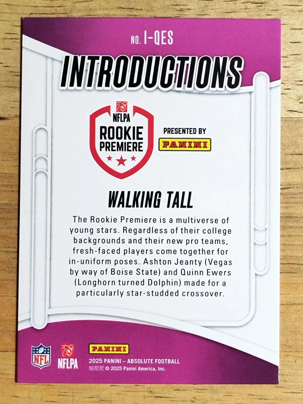 2025 Absolute Introductions #14 Quinn Ewers/Ashton Jeanty/Walking Tall