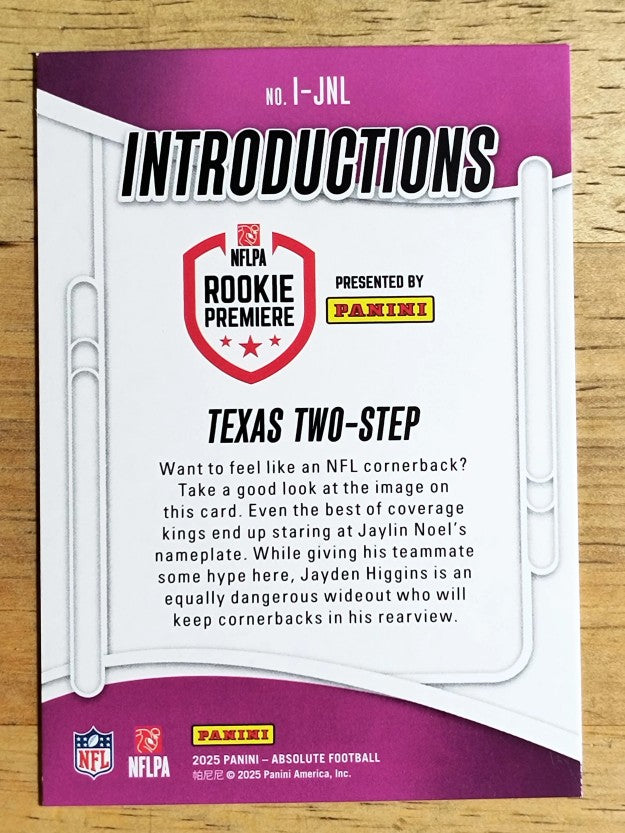 2025 Absolute Introductions #17 Jaylin Noel/Jayden Higgins/Texas Two Step