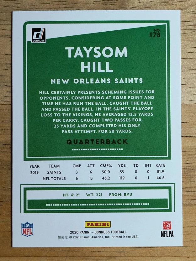 2020 Donruss #178 Taysom Hill