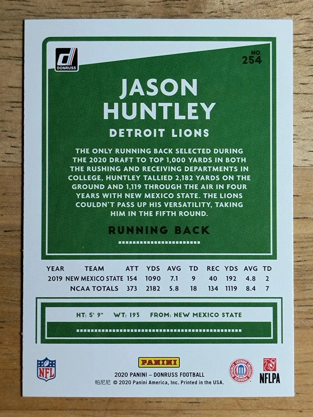 2020 Donruss #254 Jason Huntley RC