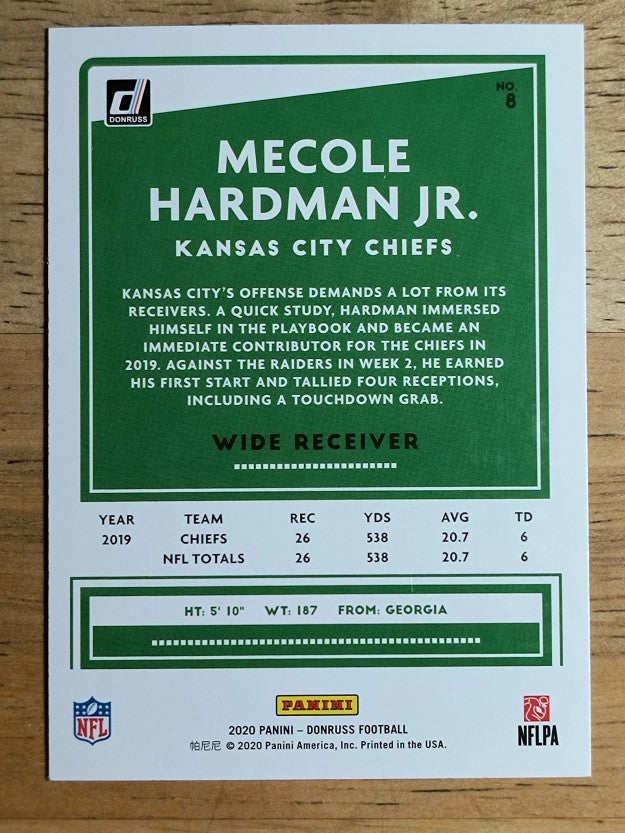 2020 Donruss #8 Mecole Hardman Jr.