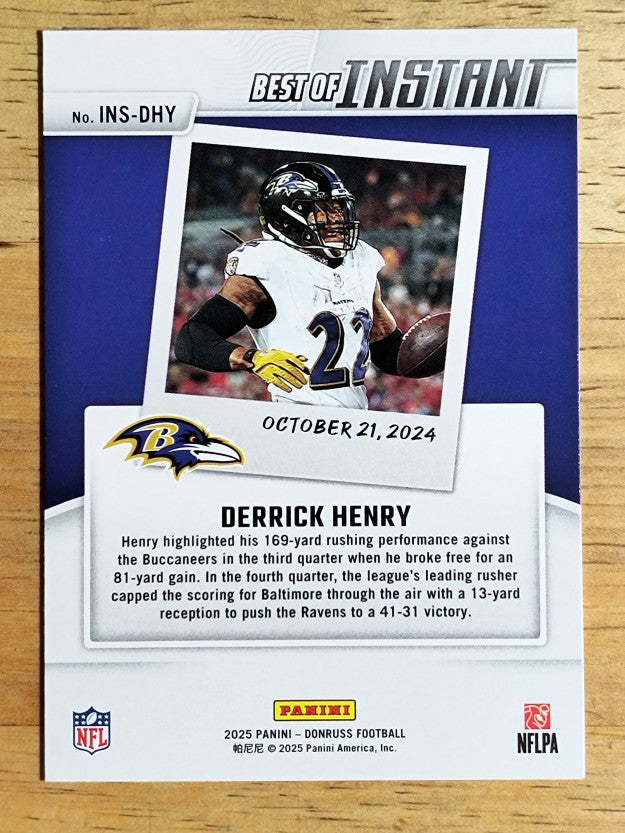 2025 Donruss Best of Instant #16 Derrick Henry