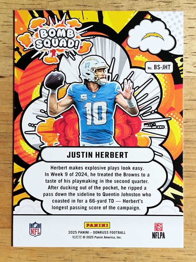 2025 Donruss Bomb Squad #5 Justin Herbert