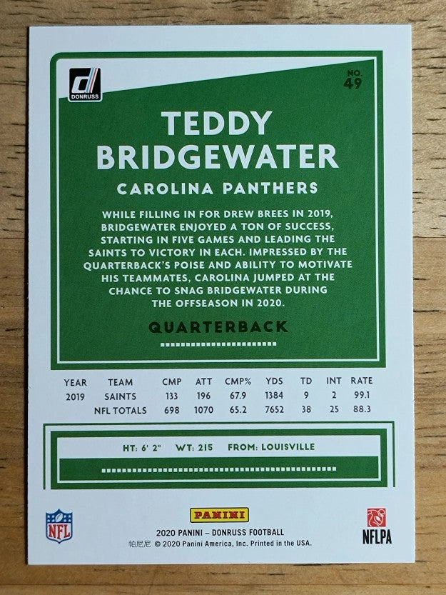 2020 Donruss #49 Teddy Bridgewater