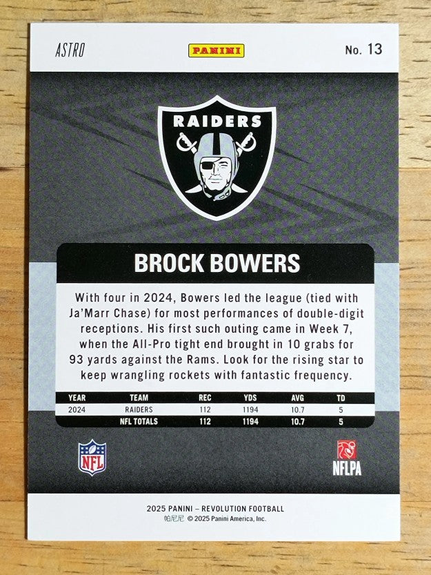 2025 Panini Revolution Red Astro #13 Brock Bowers (NM)