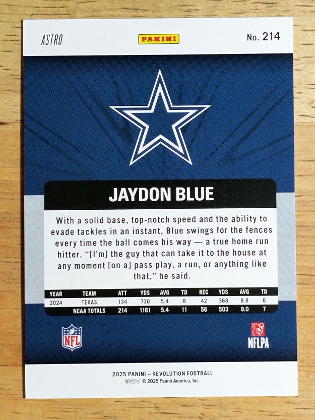 2025 Panini Revolution Red Astro #214 Jaydon Blue