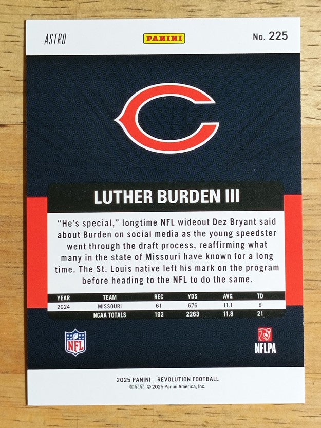 2025 Panini Revolution Red Astro #225 Luther Burden III